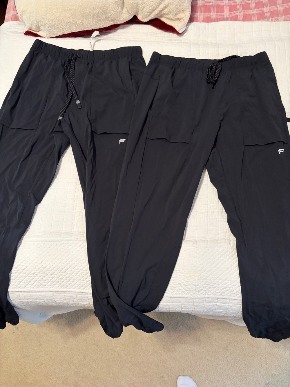 Fabletics men's med Jogger Pants - 2 pairs- black